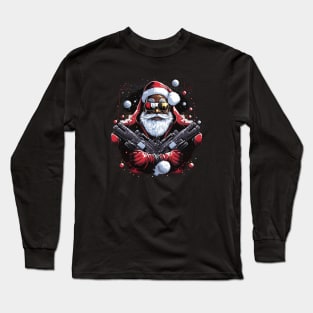 Hood Santa, Black Santa, Afro Santa, Black Christmas Long Sleeve T-Shirt